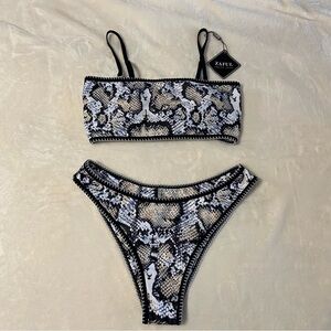 NWT ZAFUL / Forever Young Reptile Print Bikini Swim Suit Size 6